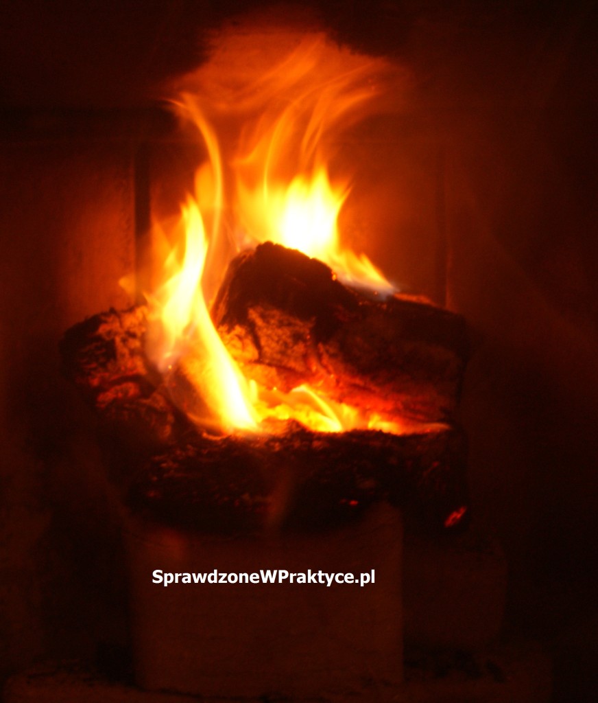 Brykiet RUF po dwóch godzinach od rozpalenia
