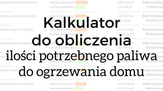 Kalkulator do obliczenia ilości potrzebnego opału